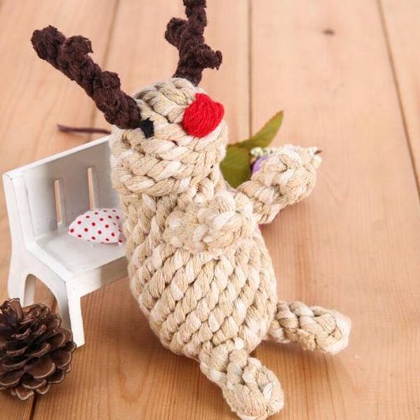 

cat toys sika deer woven rope chew toy for dogs interactive molar supplies teeth cleaning dog