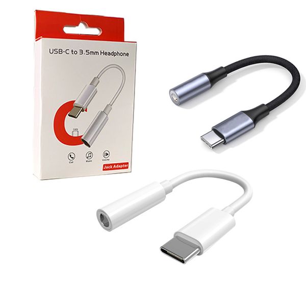 Kopfhörer-Kopfhörer-Buchsen-Adapter-Konverterkabel Typ C auf 3,5 mm Audio-Aux-Anschluss-Adapter für Samsung Note 10 S20 S21 Xiaomi Huawei