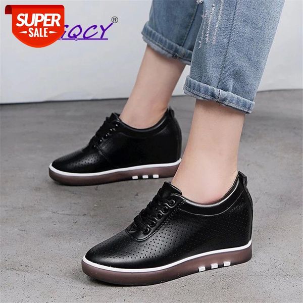 

microfiber increase within women shoes 2019 autumn summer fashion hollow breathable lace-up casual ladies #nu0u