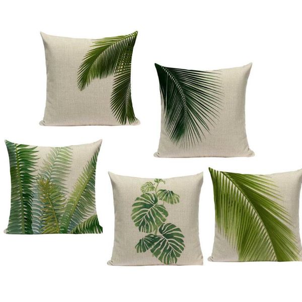 

cushion/decorative pillow tropical plants palm tree printed decorative throw cushion cover case green leaf leaves for sofa home