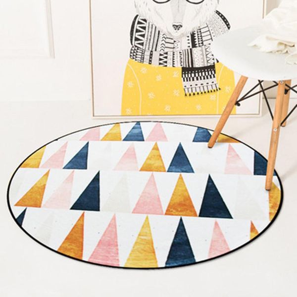 

carpets triangular print round for living room bedroom carpet bathroom anti-sliding rug chair tapete coffee table basket blanket