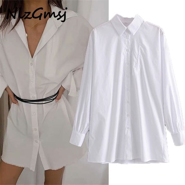 

blouse spring women shirts white plain loose oversized blouses female korean long sleeve buttons shirt 210628