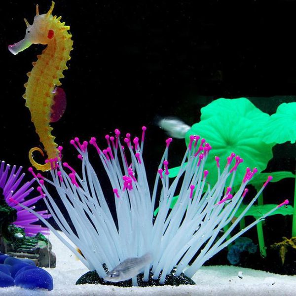 

decorations 5 colors aquarium glowing artificial coral decoration fish tank simulation sea anemone ornament acuario plant decor background