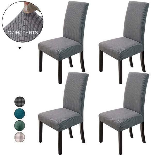 

stretch chair cover pure coloer dining elastic covers spandex seat anti-dirty removable