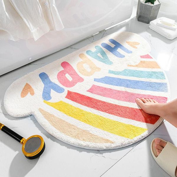 

carpets non-slip bathroom mat simple rainbow bath rugs soft carpet absorbent slip-resistant pad kitchen door floor artistic decor