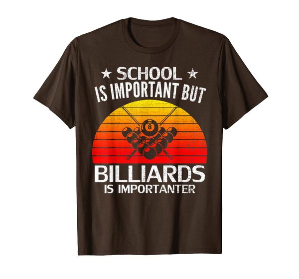 

Retro School Is Important But Billiards Is Importanter Funny T-Shirt, Mainly pictures