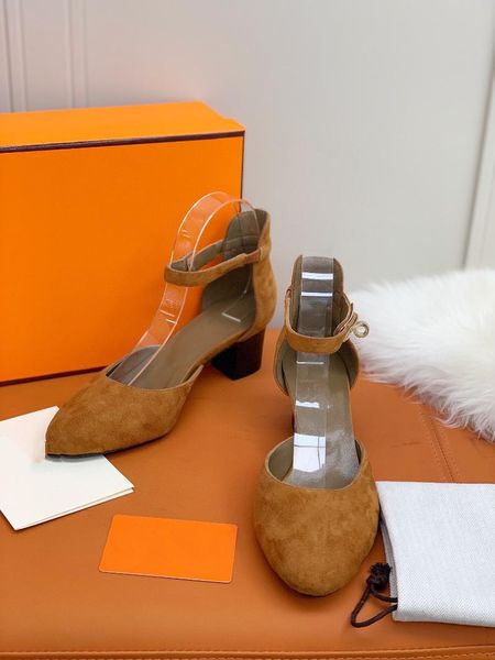 

dress shoes 2021 summer sandal women's versatile round toe midheeled bun chunky single fashion leather pumps genuine shoe, Black