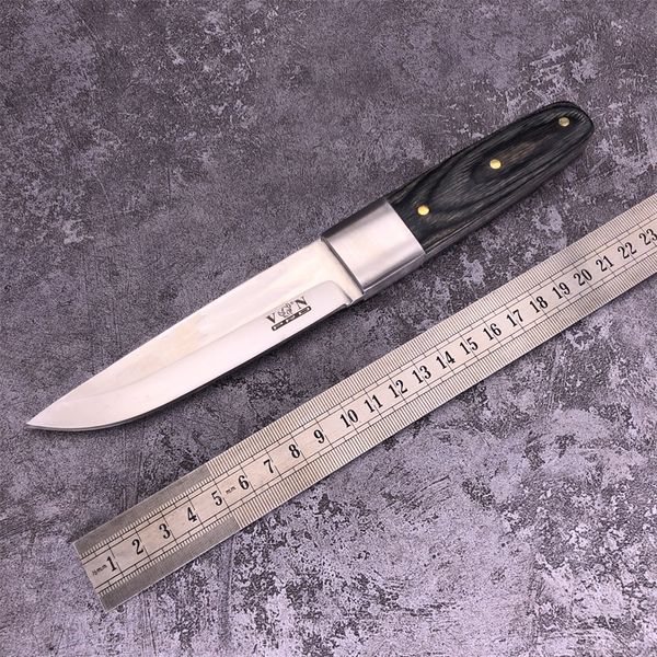 VN Pro Kampf Militärmesser im japanischen Stil mit feststehender Klinge 440C Holzgriff Outdoor Survival Camping Jagd EDC-Werkzeug