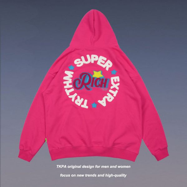 

tkpa guochao br hooded sweater for men women autumn and winter towel embroidered harajuku high street loose couple coat, Black