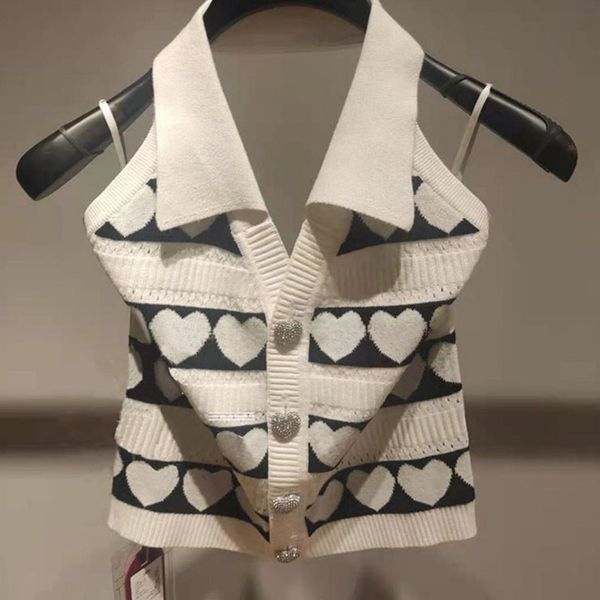 

spring summer women casual loose turn down collar patchwork short sleeveless knitting vest coat 16f0720 210510, Black;white