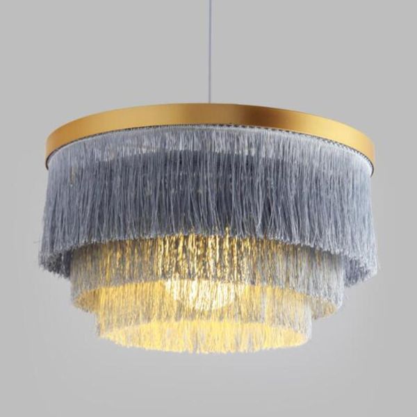 

pendant lamps tassel chandelier gold white beige cotton thread line bohemia girls room wedding indoor tiered lighting