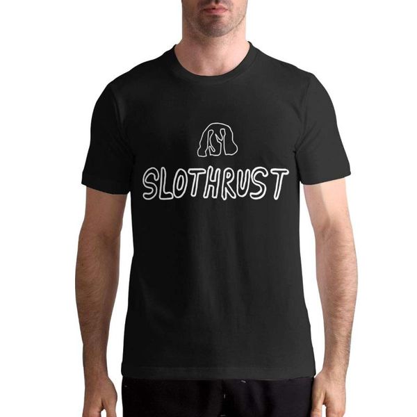 

men's t-shirts slothrust shirt man soft classic short sleeve o neck cotton tees, White;black