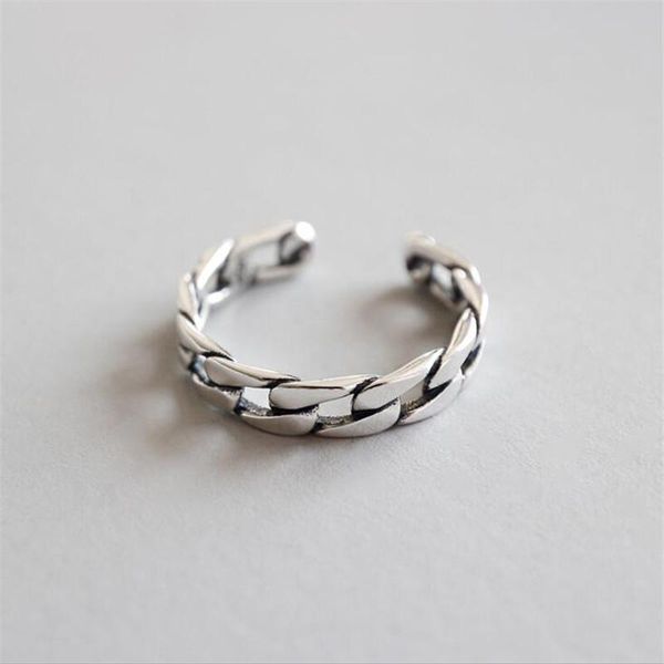 

wedding rings long circle intersect sterling silver s925 antique fashion hand jewelry vintage simple, Slivery;golden