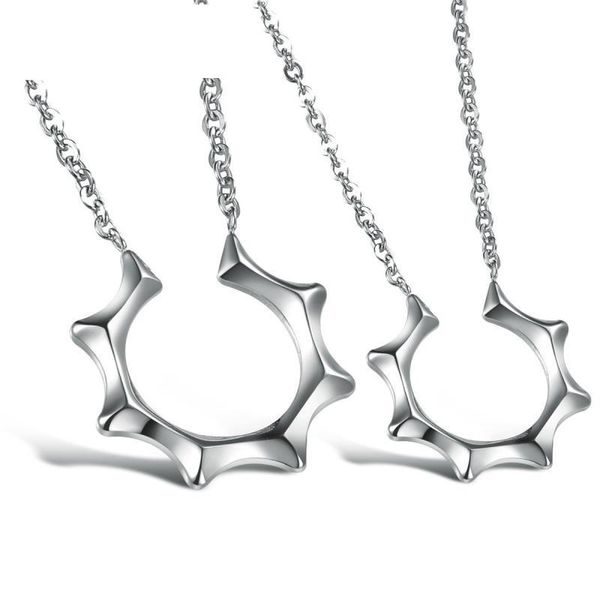 

pendant necklaces titanium steel couple sun shape necklace, Silver