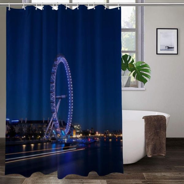 

london shower curtain vintage red bus old bridge big ben romantic city scenery bath bathroom decor waterproof curtains