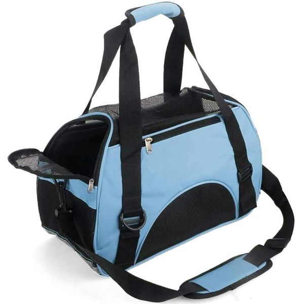 

dog car seat covers oloey cat carrier airline approved pet soft sided carriers, 4-window foldable travel bag for medium large pets