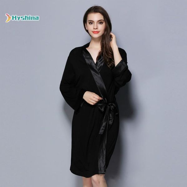 

exquisite border modal robe bathrobe women's sleepwear, Black;red