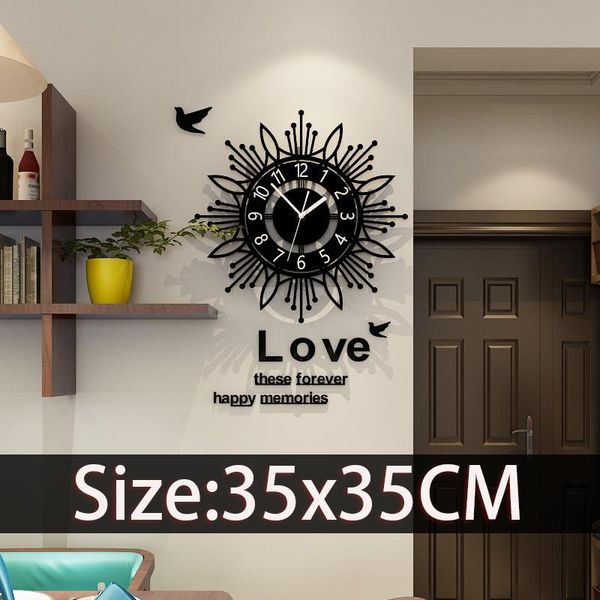 

wall clocks 2021 fashion style 3d clock modern design diy stickers living room ent acrylic silent watch home decor