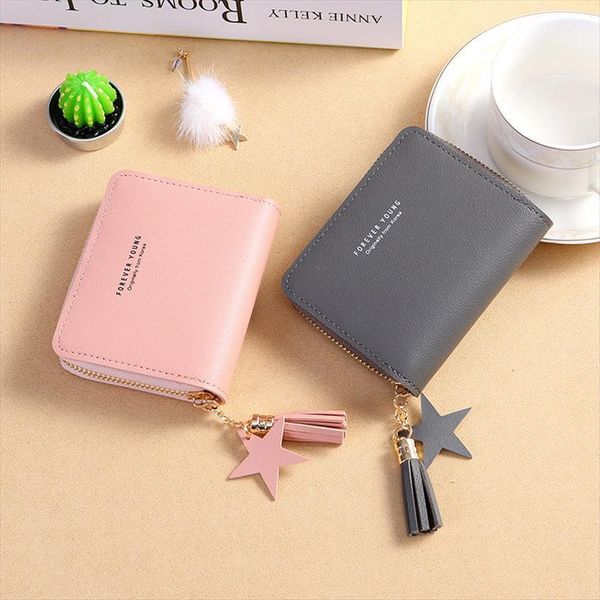 

fashion womens wallet short wallets for women coin purse zipper clutch ladies card holder small bag, Red;black