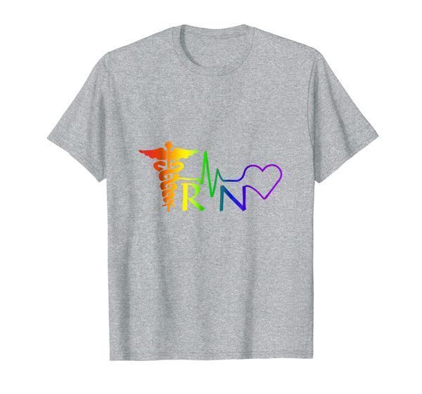 

nurse rn heartbeat lgbt pride month 2018 t-shirt, White;black