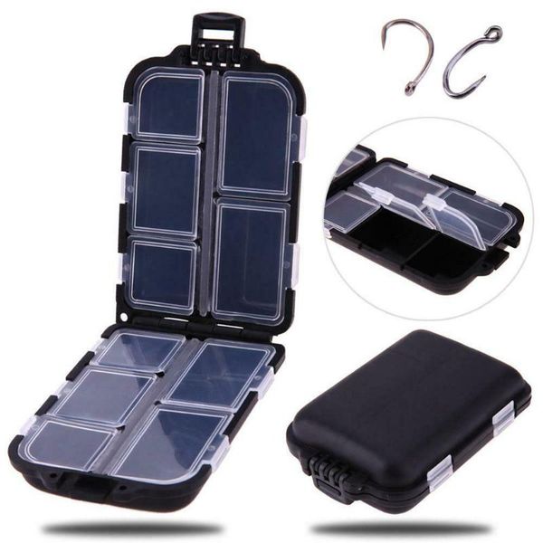 

fishing lure bait tackle waterproof storage box case with10 compartments large accessories