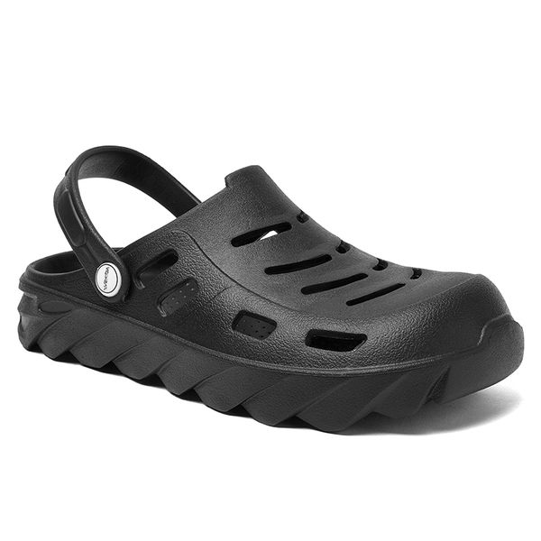 

2021 men women sport trainer summer cross-border sandals slippers casual trend beach hole shoes breathable hollow soft bottom slipper code:, Black