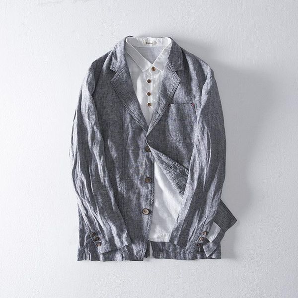 

men's suits & blazers mens spring summer natural linen blazer vintage slim pure flax thin for men suit male casual jackets fs-179, White;black
