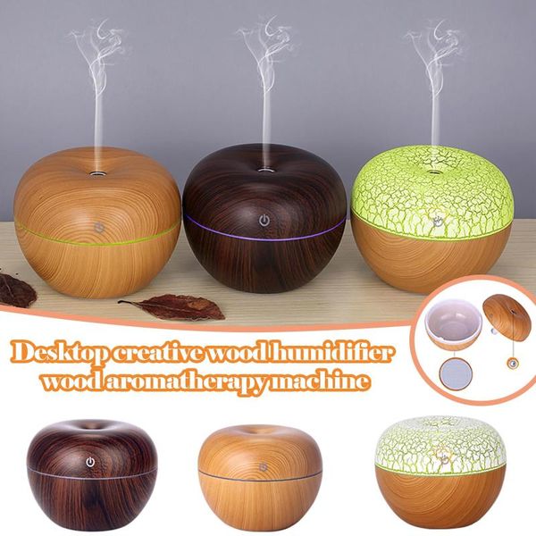 

air humidifier household mute aroma diffuser bedroom small capacity office wood grain usb mini oil mist maker fragrance lamps