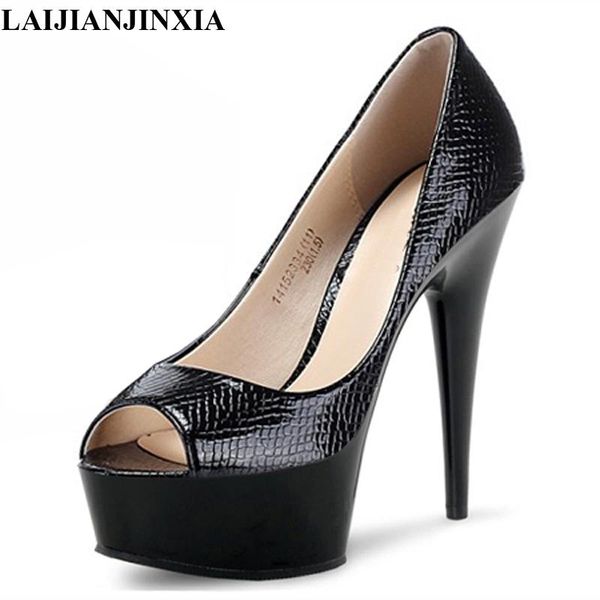 

dress shoes laijianjinxia platform peep toe pumps for women party 6 inch high heels 15cm black exotic dancer