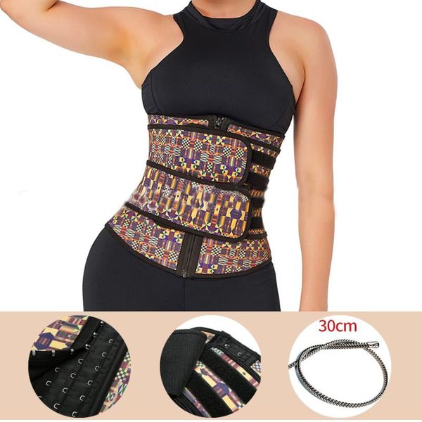 

women's shapers binders and body shapewear modeling strap 9 steel bones latex waist trainer belly slimming belt reductive girdle, Black;white