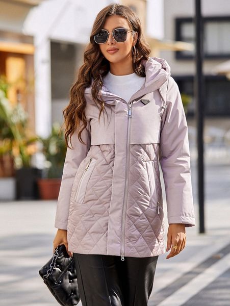 

gasman patch detail drawstring hooded quilted coat a94y#, Black