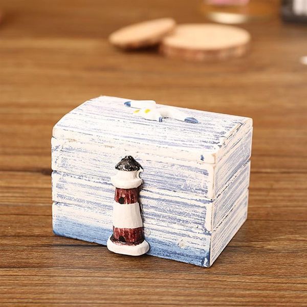 

gift wrap 2pcs wooden storage box mediterranean style lighthouse desksundries case organizer candy party supplies