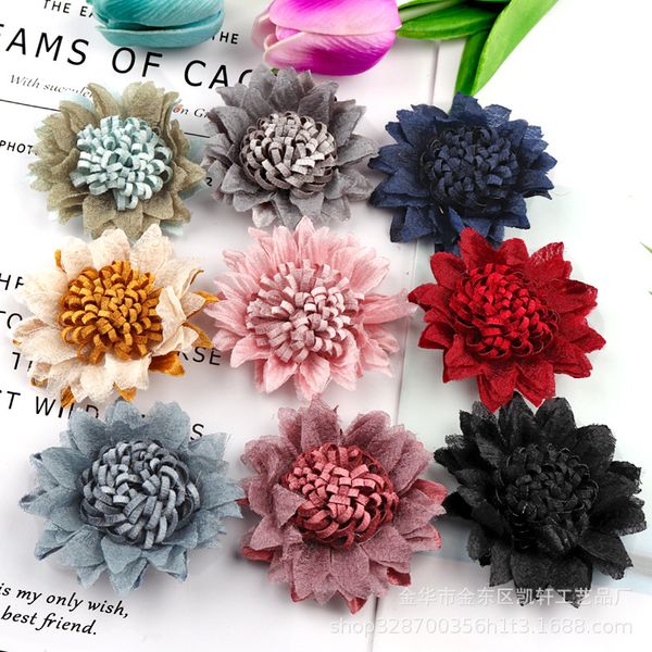 

dress accessories handmade diy fabric flower hair beach shoes accessories materials, Black;red