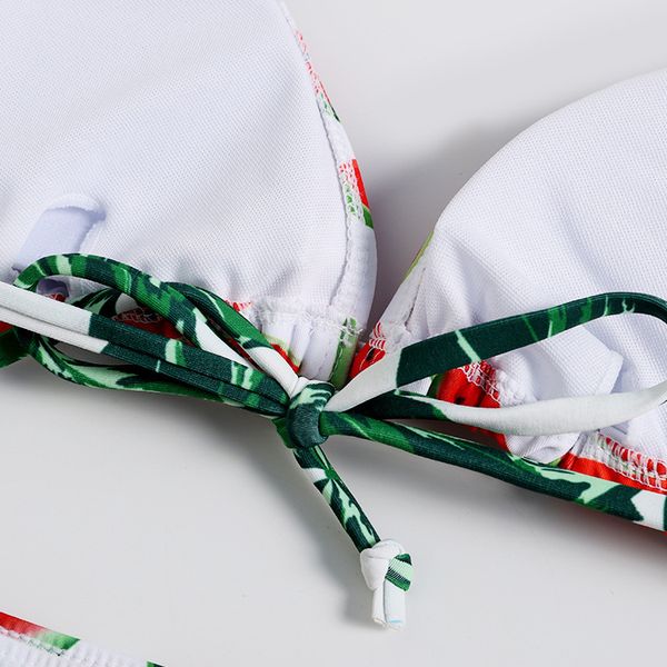 

watermelon printed string ties halter bikini sets low-waisted swimsuit two pieces swimwear women 2021 beach bathing suitsing