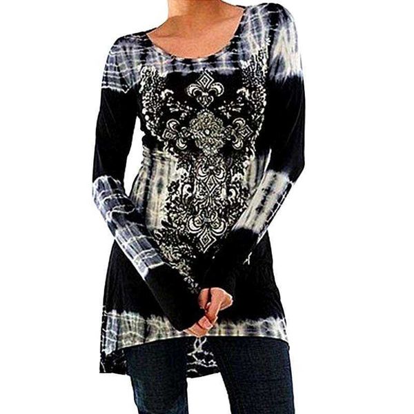 

summer print oversized long t shirts womens clothes fashion o neck long sleeve streetwear casual loose tee shirt femme 210608, White