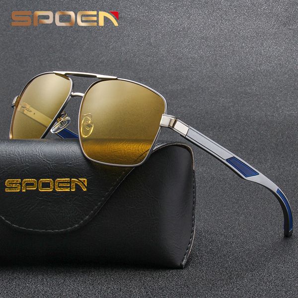 

sunglasses 2022 live broadcast aluminum magnesium night vision color changing glasses square polarized sunglasses day and men, White;black