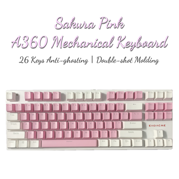 

eagiacme a400 pink mechanical gaming keyboard led colorfule backlight usb wired for gamer swappable blue switch keyboards