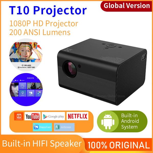 

projectors global version t10 projector native 1080p mini led portable 1920*1080p keystone correction for home office