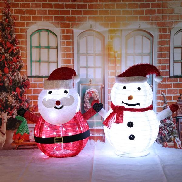 Decorazioni natalizie 40LED Luci a stringa a LED Babbo Natale Pupazzo di neve Fata Lanterna Ornamenti per l'anno di Natale Decorazioni per feste a casa per festival di Halloween