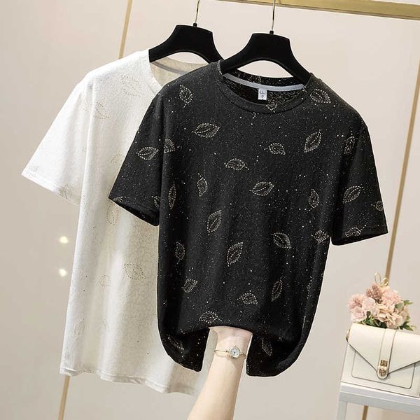 

short sleeve tshirt women clothing blue summer woman t-shirt printed print tee shirt pink kawaii clothes cotton 210604, White