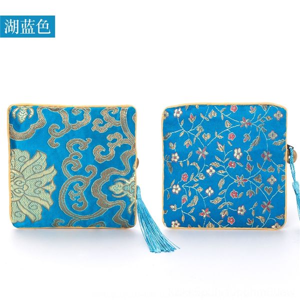 

L0m classic brocade zipper packing boxes machine embroidery craft pattern bracelet jewelry bag jewelry packaging boxes packaging bag, Black;white