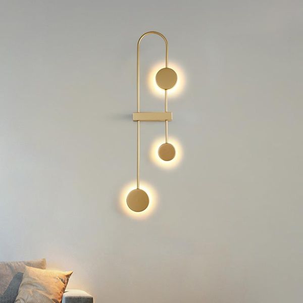 Lâmpadas de parede da Europa do Norte Lâmpada de cabeceira de cabeceira Decoração de sala de estar moderna Arte criativa Linhas de corredor minimalistas da linha