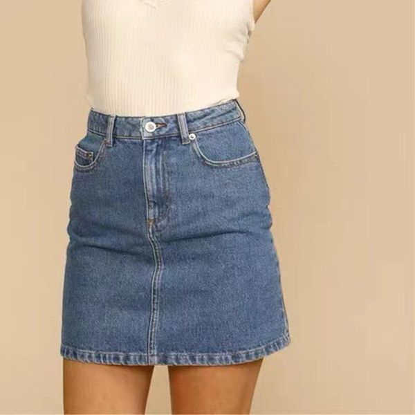 

skirts 2021 spring summer women denim skirt a-line high waist ladies short, Black