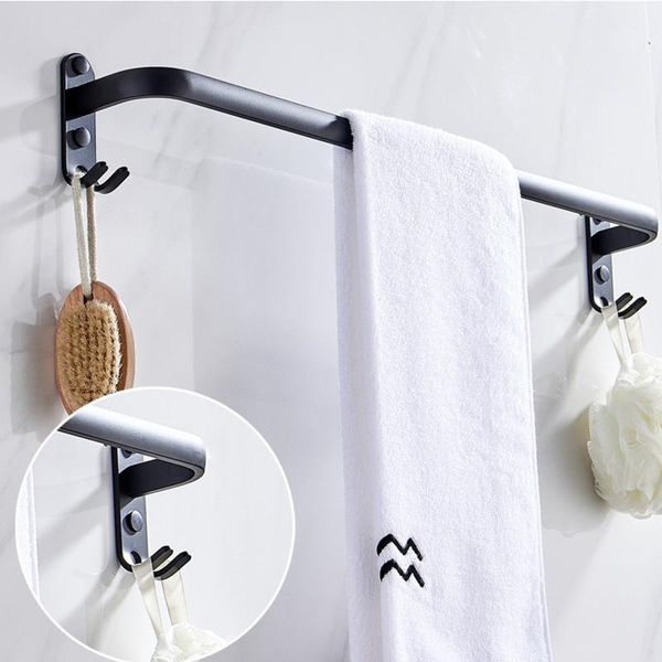 

towel racks bathroom storage rack toilet perforated wall-mounted hook kitchen hanging gadgets#g4