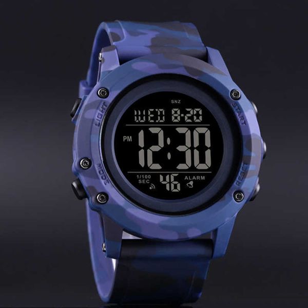 Skmei Sportuhr Herren 2 Zeit wasserdichte digitale Armbanduhren Herren Chrono Countdown Uhren für Herren Pu-Armband Montre Homme 1506 Q0524