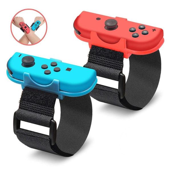 

nintendoswitch just dance 2 pcs dancing wrist band adjustable hook loop elastic strap for switch joy con controller game controllers & joyst