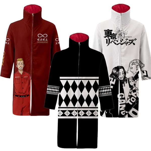 

anime extended tokyo revengers cosplay costumes cardigan sweater 3d digital print jacket tokyo manji gang president llaveros, Black