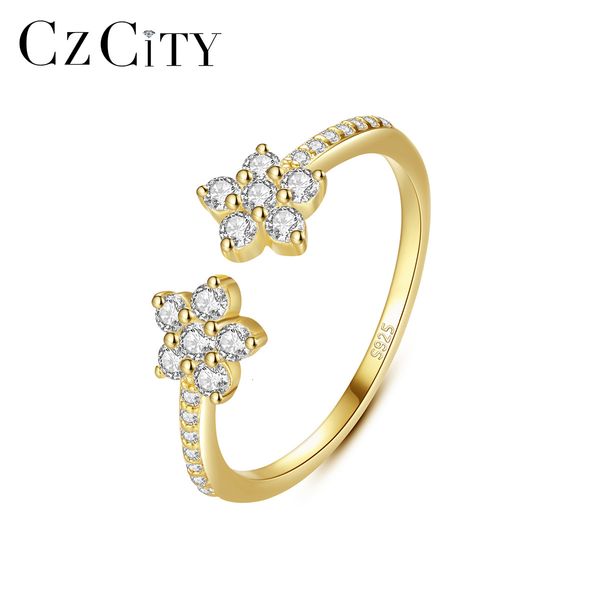 

ring ins simple opening 925 silver japanese and korean 14k gold electroplating adjustable zircon women's handpiece
