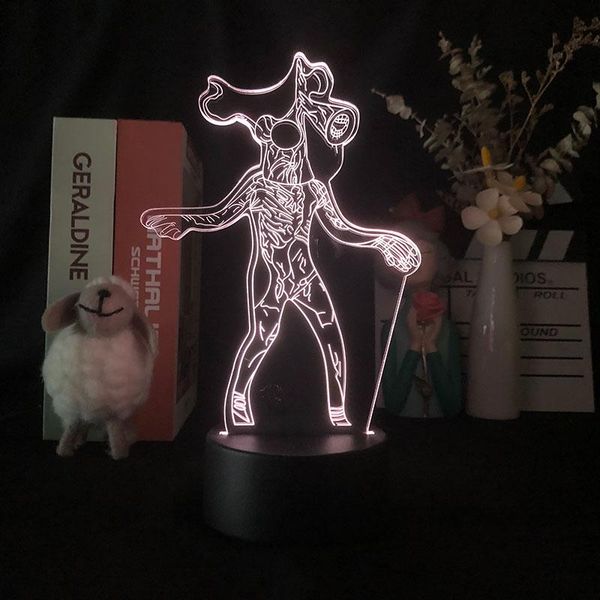 

night lights siren head american monster birthday decorative 3d light alarm clock base color changing delineascope children nightlight