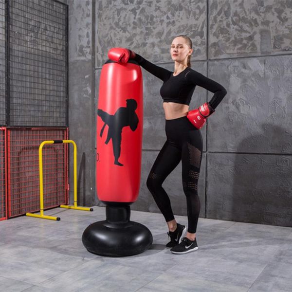 

sand bag inflatable target boxing column tumbler fitness vertical punching